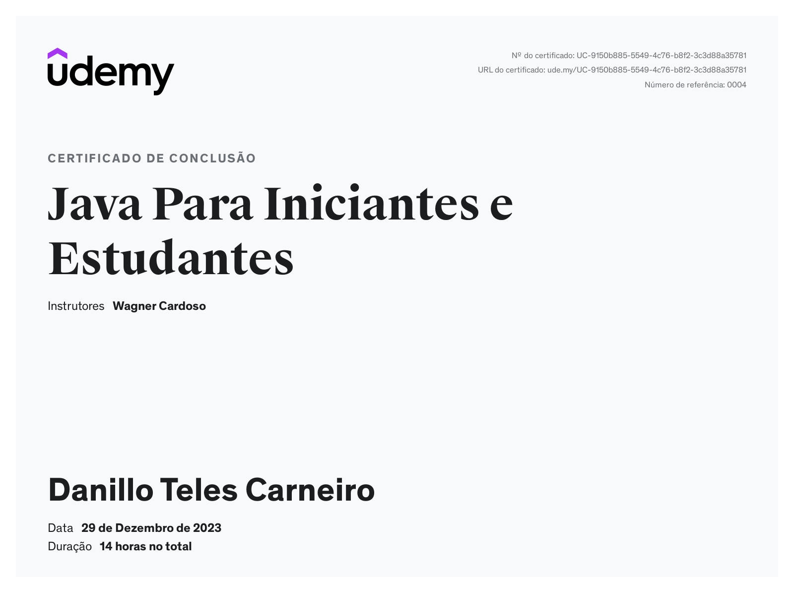 Certificado Java